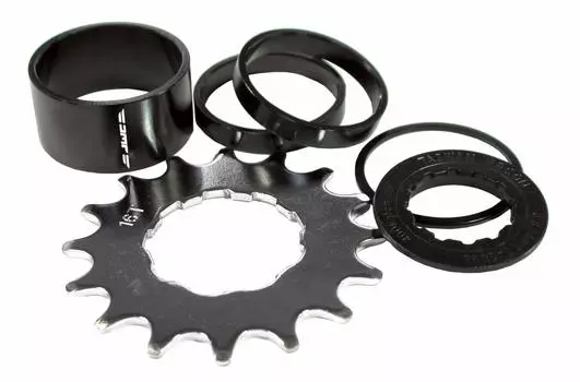 Комплект проставок DMR SINGLE SPEED 16T с зубчатым колесом чёрный