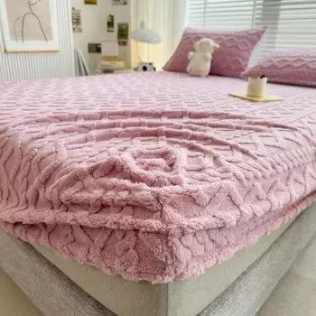 Комплект простыней из 3 шт. (1шт Простыня 2шт Наволочки)Наматрасник из тафты, простыня на подкладке, нескользящий чехол для матраса 90x190x25cm