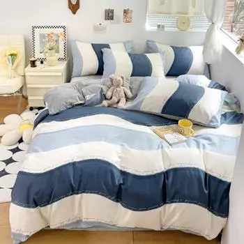 Комплект простыней из молочного флиса из четырех предметов, пододеяльник из хлопкового флиса, комплект постельного белья из трех предметов для общежития 1.2m bed