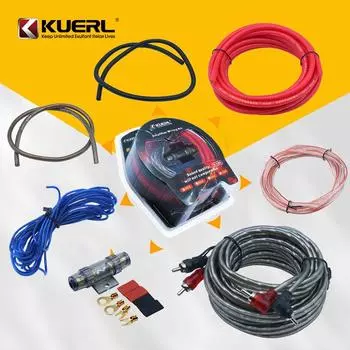 Комплект проводки для автомобильного усилителя 10/8/6/4GA Комплект кабелей для автомобильного усилителя Комплект держателей предохранителей 60 А Комплект кабелей для модификации сабвуфера 10 GA