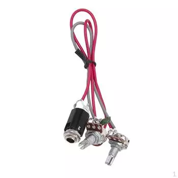 Комплект проводов для 6,3 мм A500K, K и гитар с двумя разделенными потенциометрами, черный колпачок