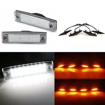 Комплект янтарных светодиодных фонарей для решетки радиатора + светодиодный фонарь подсветки номерного знака Подходит для Toyota 4Runner 2014-2019