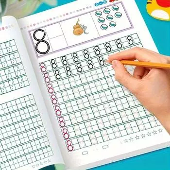 Комплект рабочих тетрадей для практики английского языка и чисел для детей: Развитие навыков письма и математики для детей 6-8 лет Numbers