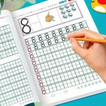 Комплект рабочих тетрадей для практики английского языка и чисел для детей: Развитие навыков письма и математики для детей 6-8 лет Numbers