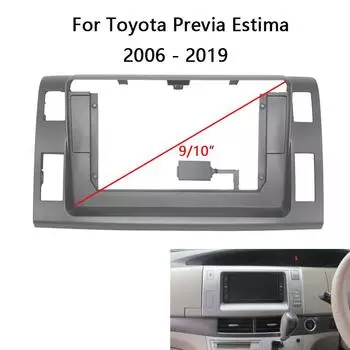 Комплект рамки автомобильного радиоприемника Android для TOYOTA PREVIA ESTIMA TARAGO, держатель центральной консоли с автомагнитолой, лицевая панель 9 inch чёрный