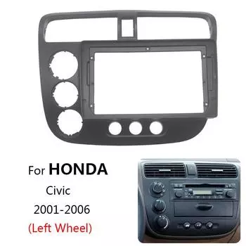 Комплект рамки автомобильного радиоприемника Android для HONDA Civic 2001 2002 2003 2004 2005 2006 Авто Стерео Центральная консоль Держатель Облицовка панели чёрный