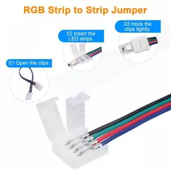 Комплект разъемов для 4-контактных светодиодных лент для светодиодной ленты 5050 для проекта освещения DIY белый