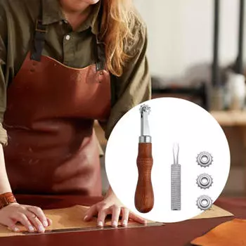 Комплект разделителей для кожаных изделий, набор систем тиснения, прочный шовный стежок по линии маркировки коричневый