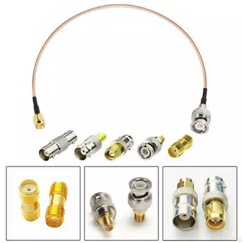 Комплект РЧ коаксиального кабеля 5 адаптеров Высокопроизводительный SMA папа к КОАКСИАЛЬНОМУ разъему для