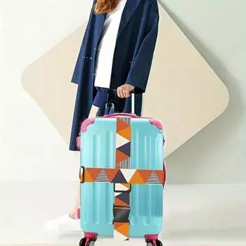 Комплект ремней для дорожного багажа 3 в 1 с фиксированным ремнем с пряжкой и креплением для чемодана на колесиках, упаковочные аксессуары Pink blue luggage strap