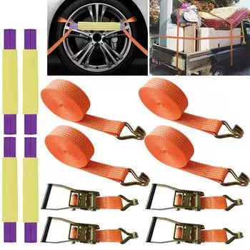 Комплект ремней для колес Комплект ремней для колес с храповым механизмом для восстановления Стяжной ремень Ремни для колес Ремни для колес Круглые стропы Стяжные ремни
