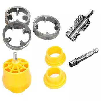 Комплект резьбонарезчика для ПВХ труб, совместимый с электродрелью, Инструмент для нарезания резьбы на ПВХ трубах, Резьбонарезчик для труб для электродрели