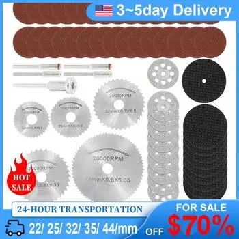 Комплект режущих дисков, износостойкий комплект режущих дисков, комплект острых дисковых пил, профессиональные принадлежности для вращающихся инструментов со стержнем 120pcs&Multipurpose Cutting серый