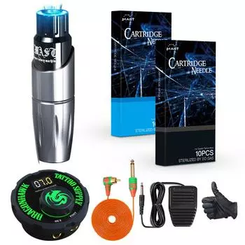 Комплект роторной тату-машины Mast Tour для татуировки с мини-ЖК-блоком питания для набора картриджей для макияжа для начинающих US PLUG