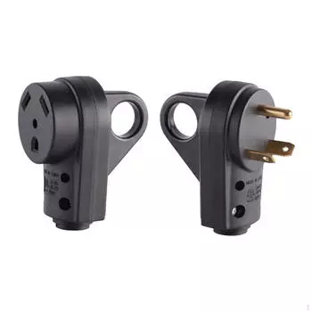 Комплект розеток для автофургона 30 А 125 В, электрический адаптер, легко устанавливается с помощью ручек чёрный