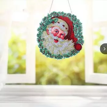 Комплект рождественских украшений с алмазной росписью, YEESAM ART Wreaths 5D DIY Diamond Art Венок особой формы
