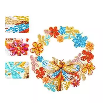 Комплект рождественских украшений с алмазной росписью, YEESAM ART Wreaths 5D DIY Diamond Art Венок особой формы