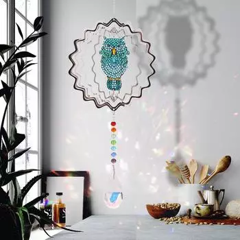 Комплект рождественских украшений с алмазной росписью, YEESAM ART, венки с совой, креативные колокольчики, 5D DIY, алмазный художественный венок, особая форма