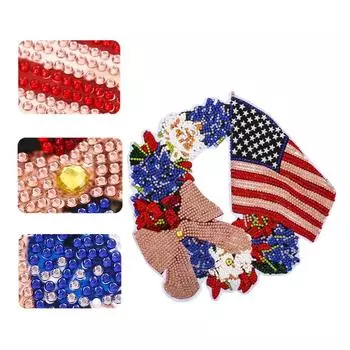 Комплект рождественских украшений с алмазной росписью, YEESAM ART Венки Флаги 5D DIY Алмазный художественный венок особой формы