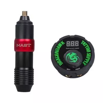 Комплект ручек для тату-машины Extreme Mast Sai Кабель RCA Сменный длина хода 3,2 мм и 3,7 мм Регулировка мягкого и жесткого шнура RCA Блок питания для татуировки