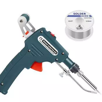 Комплект ручного паяльника для ручной подачи олова зелёный