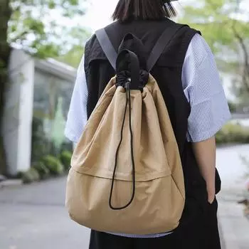 Комплект рюкзаков для мужчин и женщин, школьный рюкзак, сумка-ведро на шнурке бежевый