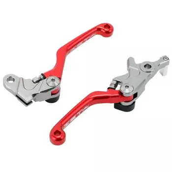 Комплект рычагов ZETA RACING CRF250RALLY Pivot Lever Set CP 3 Finger Red Front Складной Бесступенчатый Регулировка Положения Рычага Полностью Режущий Цвет Анодированный Dirtfreak красный