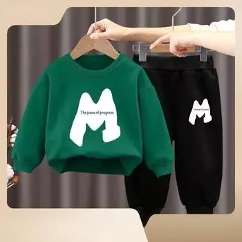 Комплект с капюшоном для мальчиков и девочек, осенний детский комплект для отдыха 90cm