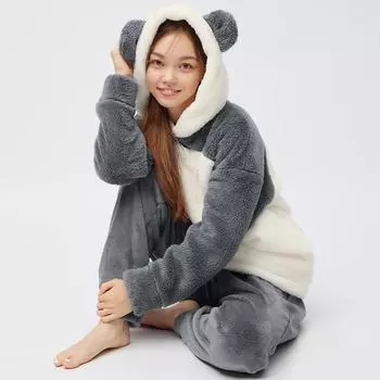 Комплект с капюшоном Gu Marshmallow Feel Panda с длинными рукавами и длинными брюками 90 MULTI1/M