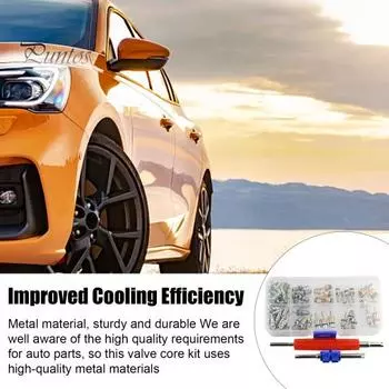 Комплект сердечников клапанов переменного тока для автомобильного кондиционера 134a, набор стержней стержней клапанов для холодильных шин, набор инструментов для установки сердечников клапанов A