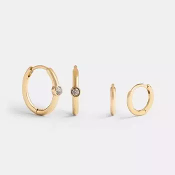 Комплект серег Coach Delicate Huggie, золотистый