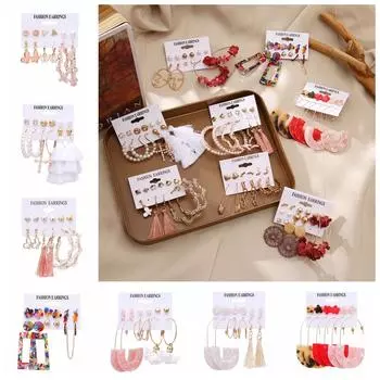 Комплект серег Женские аксессуары Темперамент Элегантные студенческие милые простые серьги Набор серег 01