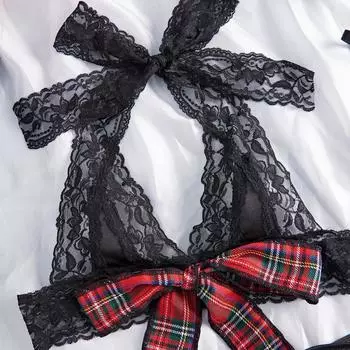 Комплект сексуального нижнего белья, сексуальная униформа, соблазнительная клетчатая юбка, перспектива, подтяжки, студенческая одежда, комплект для секса S