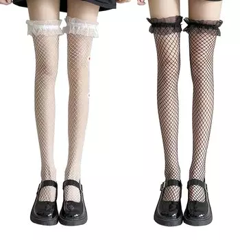 комплект сексуальный высокий красивый для косплея и аксессуары к костюму JK [LIKENNY] Гольфы, носки, 2 шт. (черный + белый), носки, ноги, униформа,