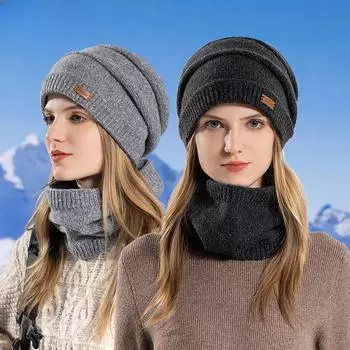 Комплект шапка шарф женский защита от холода зимой теплый average size розовый