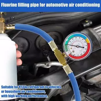 Комплект шлангов для заправки хладагента автомобильного кондиционера R134A, трубка для хладагента кондиционера, фторированный адаптер, пневматический инструмент W0P4