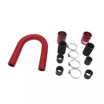 Комплект шлангов радиатора из красной нержавеющей стали 24 дюйма, редукторы 1-1/2 дюйма, запасные части