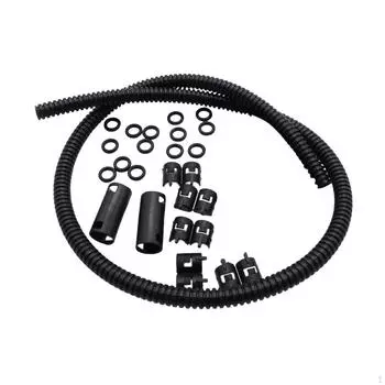 Комплект шлангов стеклоомывателя лобового стекла, гофрированный фитинг, универсальный стеклоочиститель для технического обслуживания 50cm