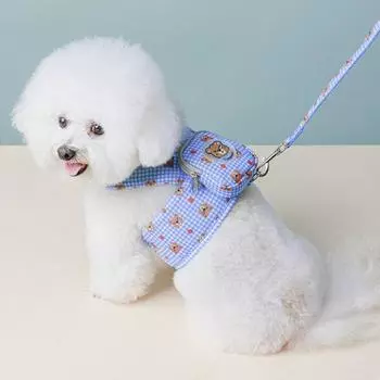 Комплект шлейки для рюкзака Ranboer Dog Berry Bear, синий
