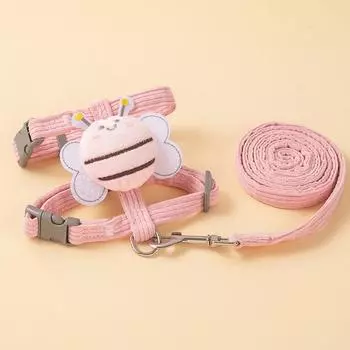 Комплект шлейки для собак и кошек из мультфильмов для маленьких и средних домашних животных, регулируемая сетка для собак, жилет для собак, тяговый трос, аксессуары для уличной ходьбы S зелёный