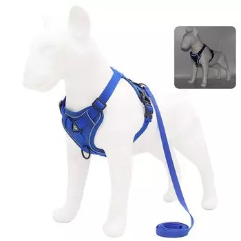 Комплект шлейки и поводка для собак без тяги, регулируемый шлейка для домашних животных, жилет для маленьких собак, кошек, светоотражающая сетка, нагрудный ремень для собак, французский бульдог S 2-4 kg