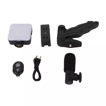 Комплект штатива для микрофона со светодиодной подсветкой для видеосъемки камеры телефона