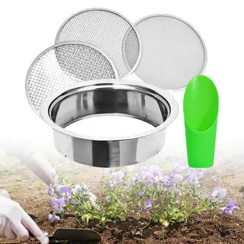 Комплект сита для просеивания почвы, просеивающий экран, нержавеющая сталь, просеиватель грязи, мелкая сетка для Style A