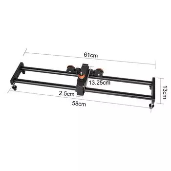Комплект слайдера Andoer для видеокамеры с 3-колесной автоматической тележкой, 3 скорости, регулируемая + 60 см/23,6 дюйма чёрный