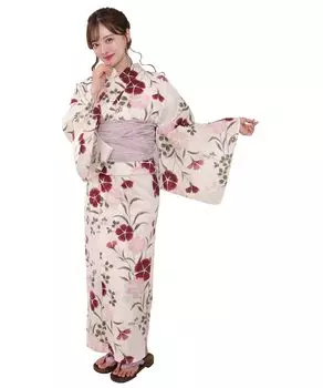 Комплект сменной одежды юката Heiko E light, один размер [KYOETSU], комплект, плетение, неотбеленный, 2 предмета (юката, оби), Женский (8.Айраси Надешико, все)