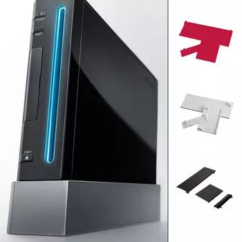 Комплект сменных дверок для игровой консоли Wii, 3 предмета, пылезащитный чехол, однотонный защитный чехол, запасной аксессуар красный