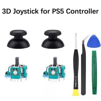 Комплект сменных джойстиков 8 в 1 для контроллера PS5 с отверткой, 3D-аналоговые наборы для ремонта джойстиков