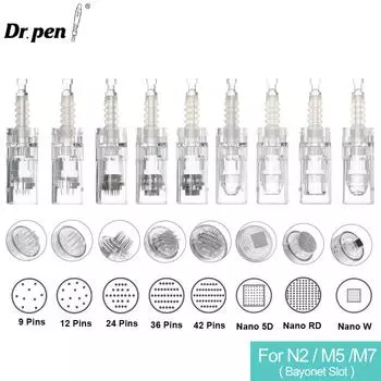 Комплект сменных игольчатых картриджей с байонетным портом Derma Pen, электрическая микроигла, сменные одноразовые иглы для Dr.pen N2 M5 M7 E30