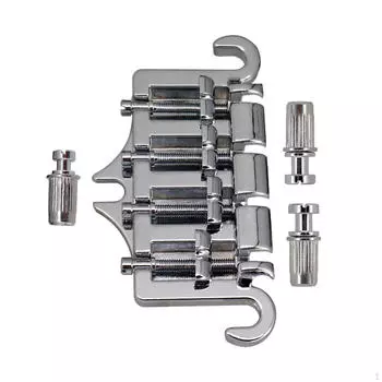 Комплект сменных струнодержателей из интегрированного рогового бриджа с 3 винтами для бас-гитары на 4 струны чёрный