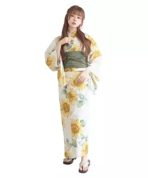 Комплект сменных юката heiko H Foam, один размер [KYOETSU], плетение, неотбеленный, 6 предметов (юката, оби, нижнее белье, гэта, пояс) Женский (4.